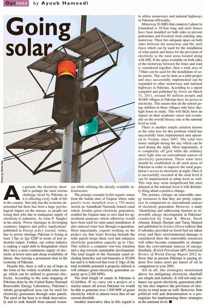 Going Solar Article - Ayoub Hameedi